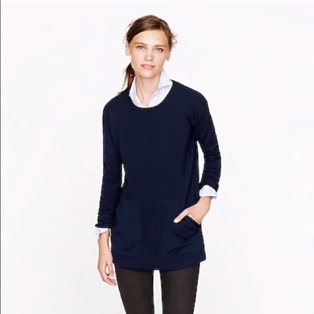 J. Crew | Navy Blue Merino Wool Pocket Tunic
